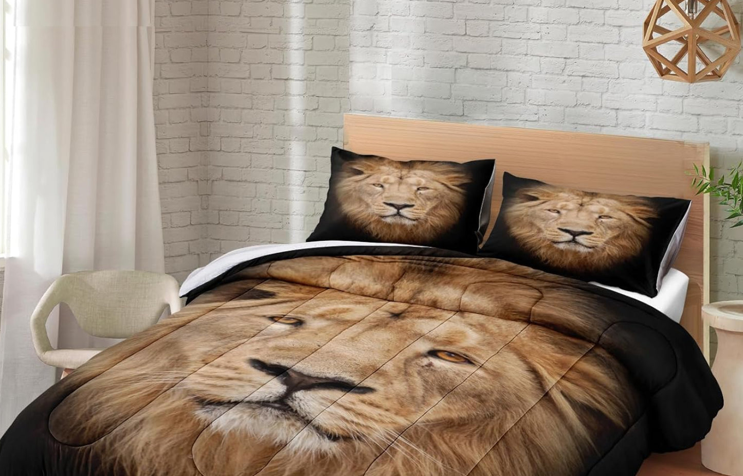 Dluxe Ave. ( KING ) 4 Pcs. Comforter Set, Lion