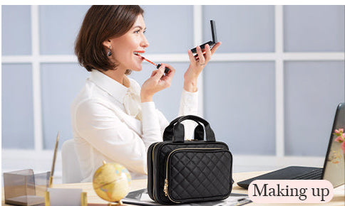 Dluxe Ave. Travel Toiletry Bag with Mirror