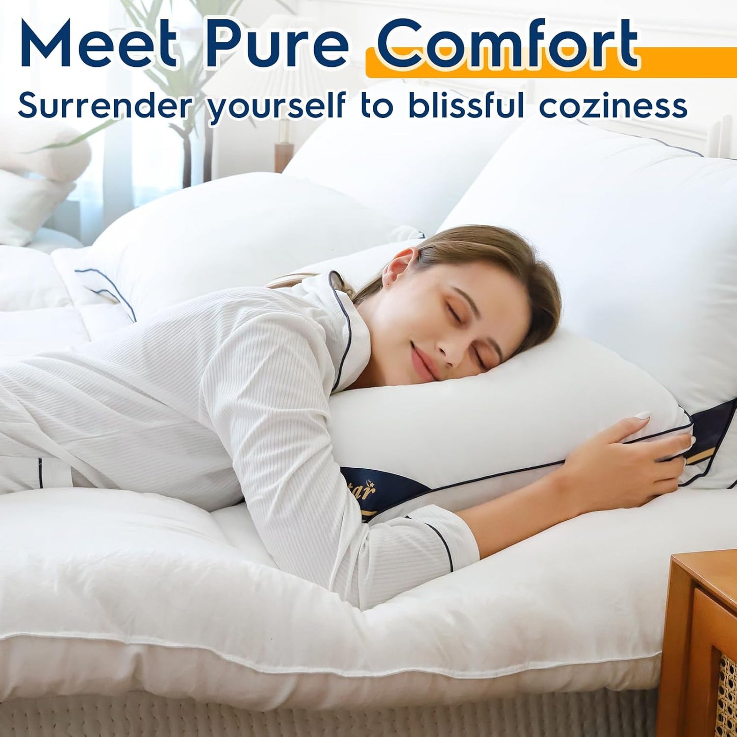 Dluxe Ave. ( QUEEN )Pillows Set of 4, { FLUFFY} Luxury Hotel Collection