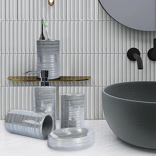 Dluxe Ave. Gray Bathroom Accessories Set 4 Pcs
