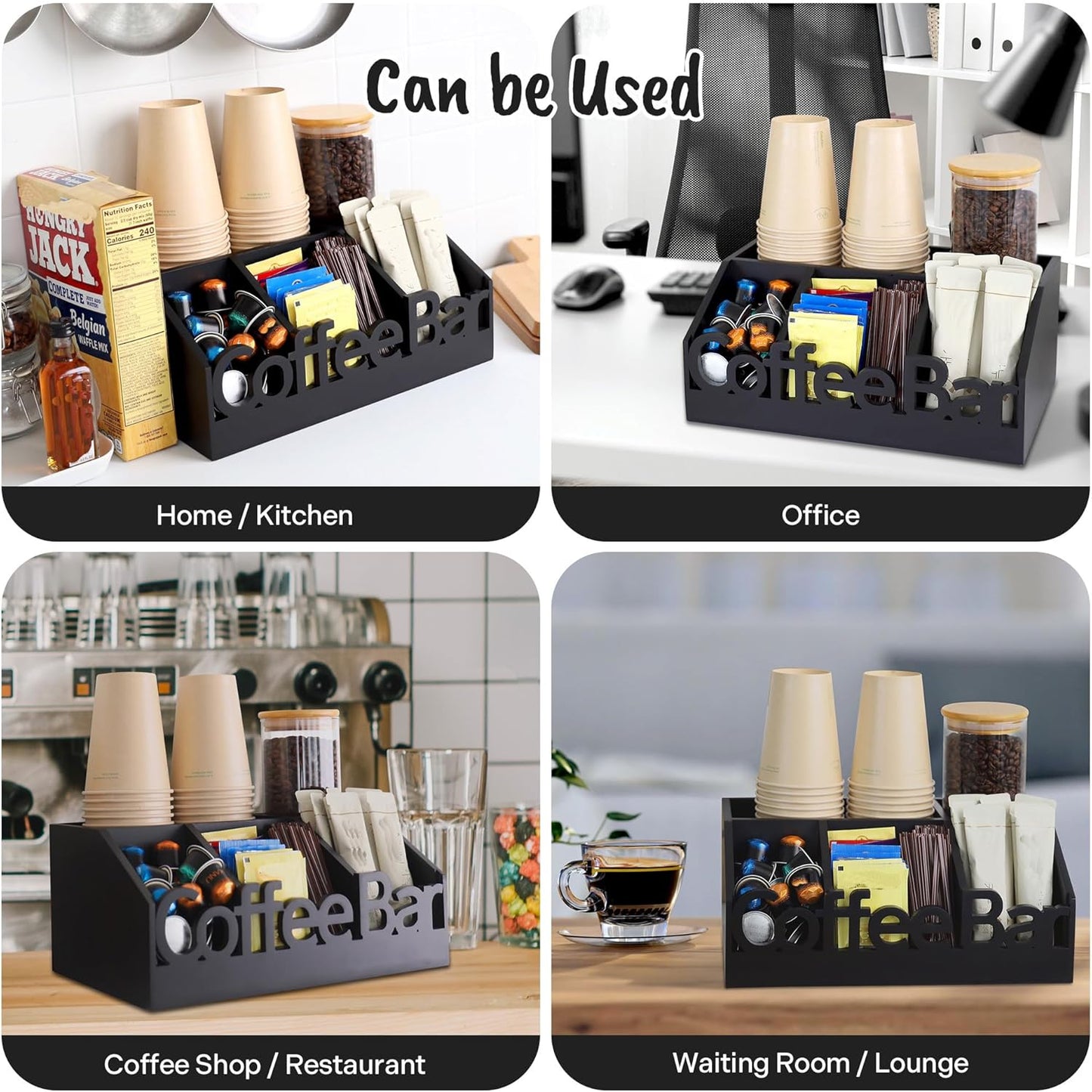 Dluxe Ave. Coffee Bar Organizer for Countertop / Wooden