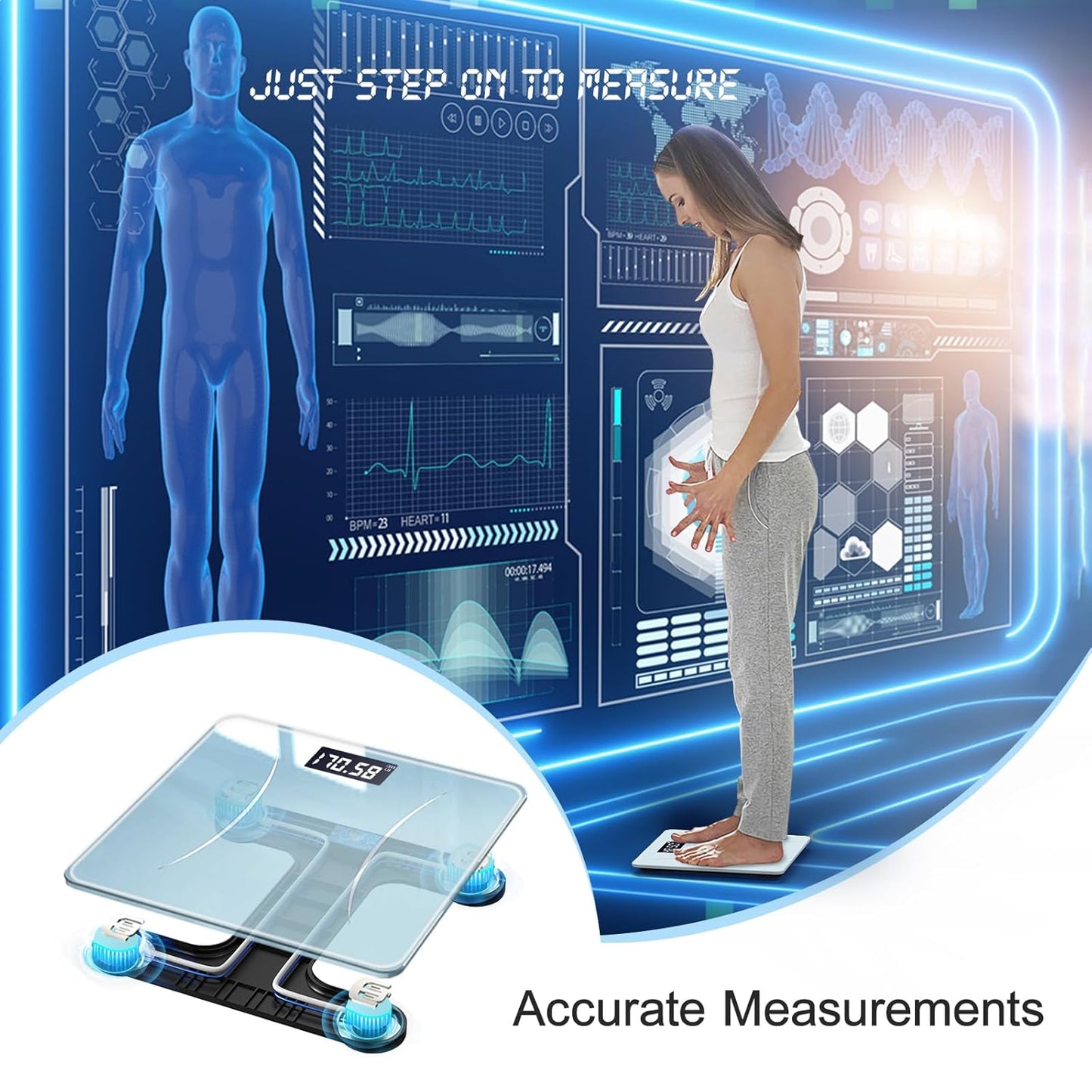 Dluxe Ave. Tocnoda Scale for Body Weight Weight Scale Digital Bathroom Scale Body Scale Body Weight Scale High Accurate with Lighted Led Display Automatic Power On/Off Supports Up to 400 Lb(Black)