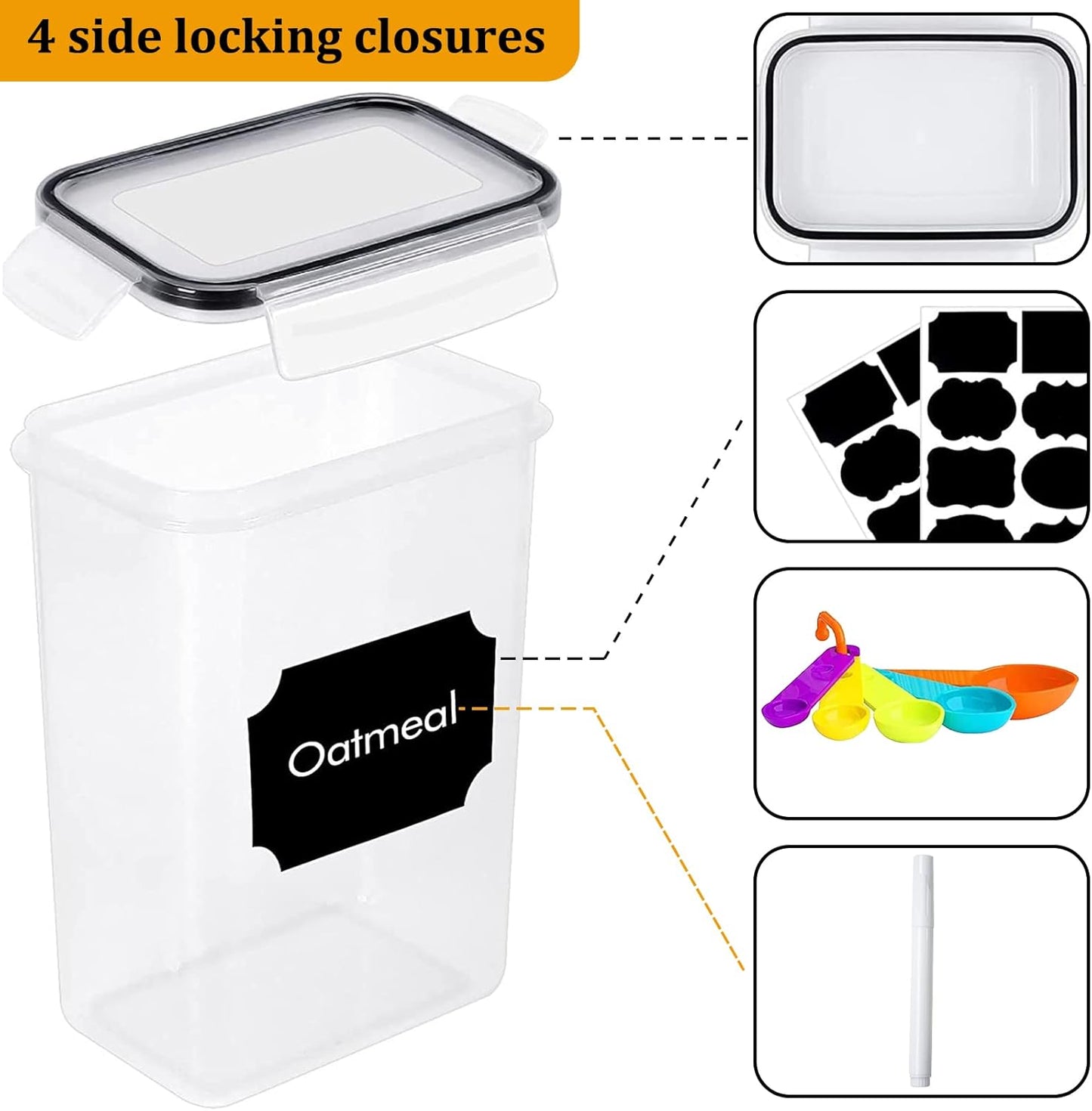 Dluxe Ave.28 Pack Airtight Food Storage Containers with Lids/ BPA Free/ Clear