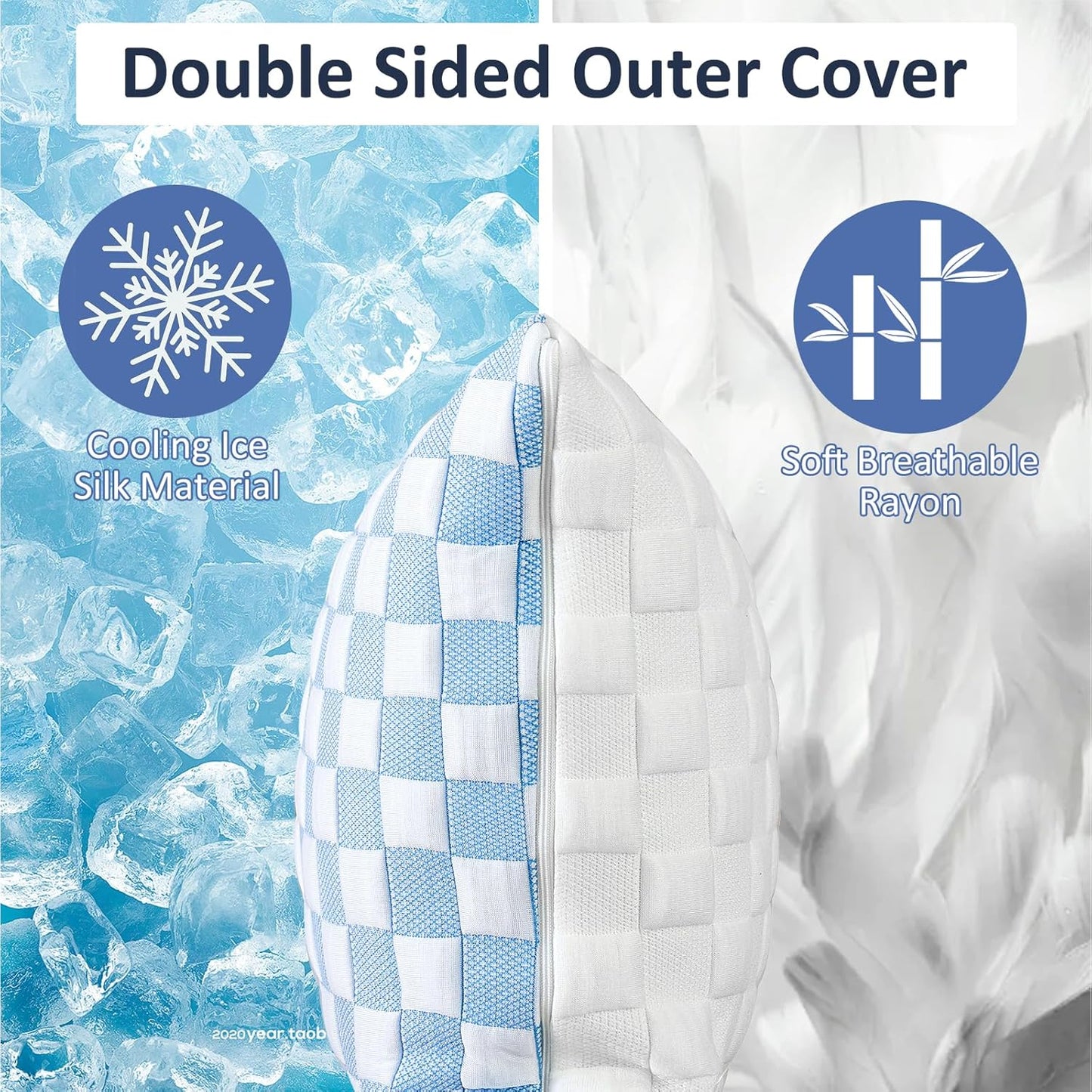 Dluxe Ave, ( QUEEN ) Bed Pillows, { STANDARD } Set of 4 Luxury Hotel Quality