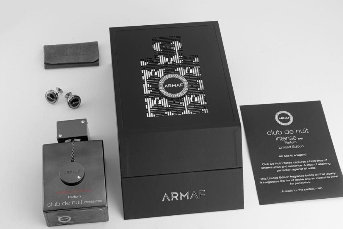 Dluxe Ave. Armaf Club De Nuit Intense Limited Edition for Men Parfum Spray 3.6 Ounce (with Cufflinks)