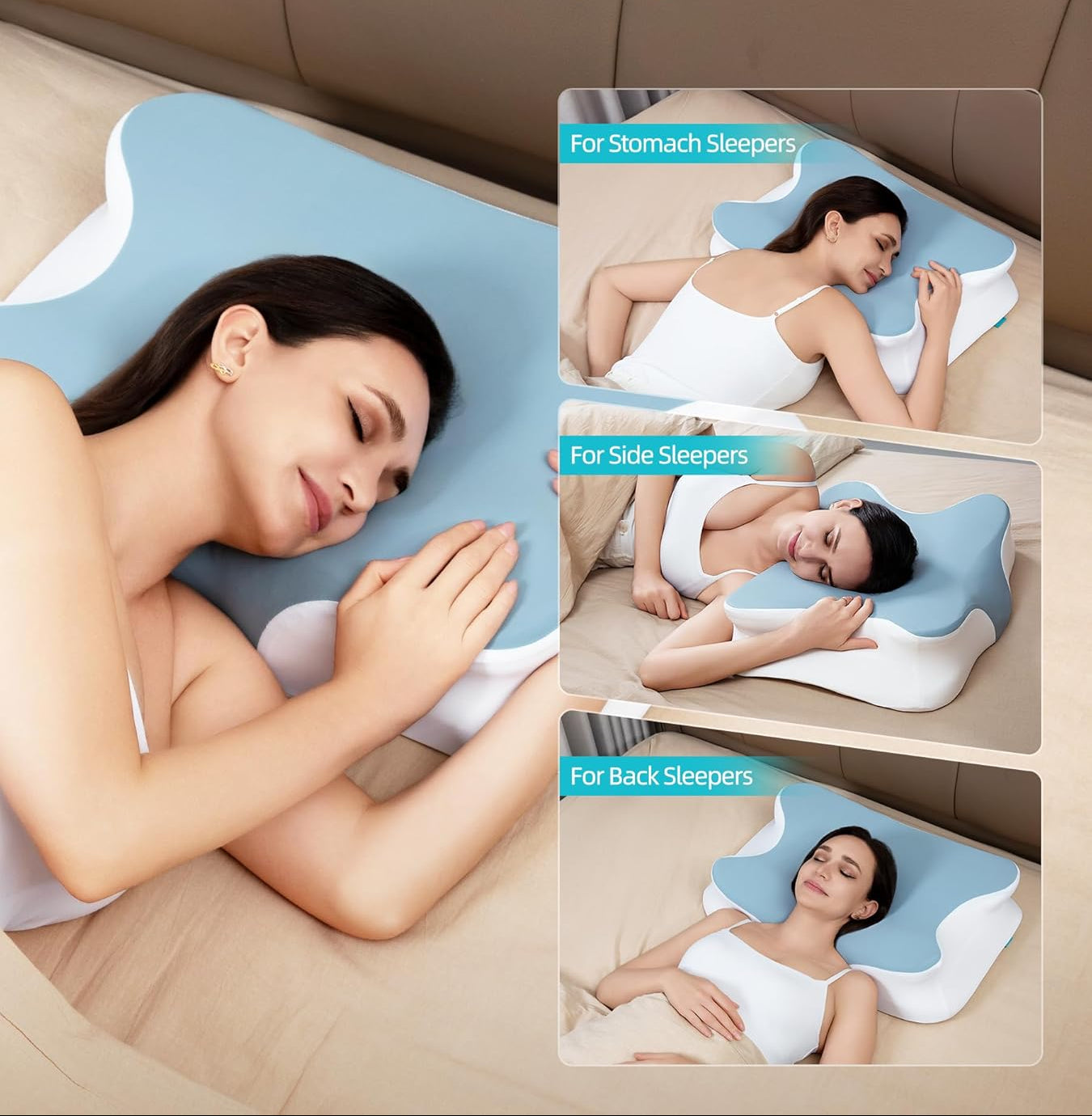 Dluxe Ave. Cervical Pillow for Neck Shoulder/ Blue