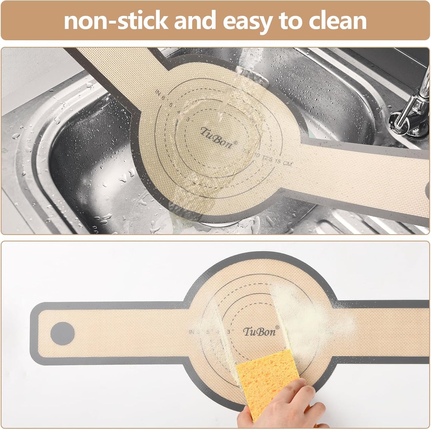 Dluxe Ave. 8.3inch Round Silicone Bread Sling /Long Handles1 pcs (Grey)
