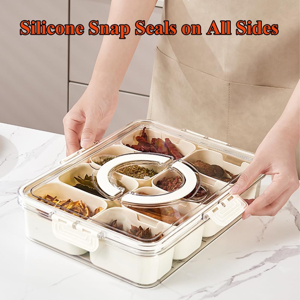 Dluxe Ave.Divided Serving Tray with Lid and Handle/ 2 Pack
