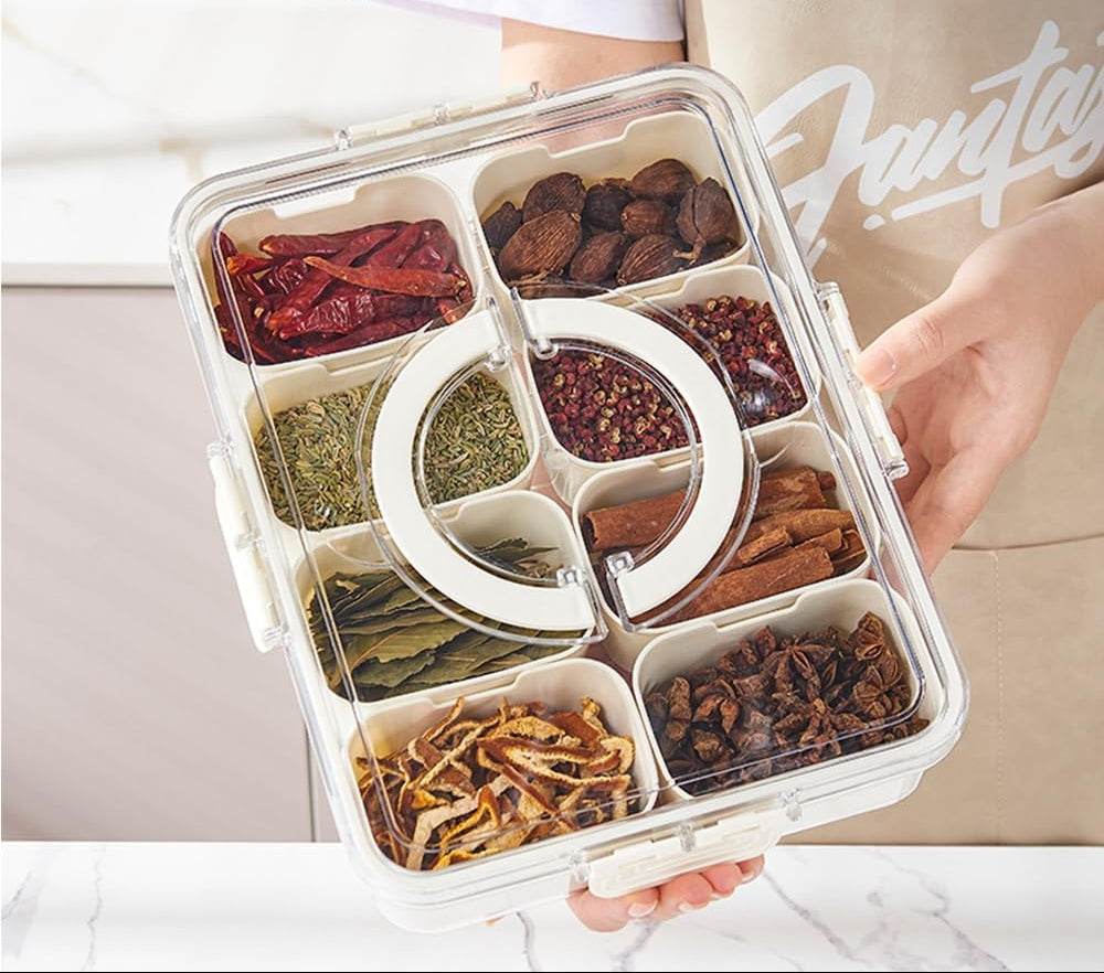 Dluxe Ave.Divided Serving Tray with Lid and Handle/ 2 Pack