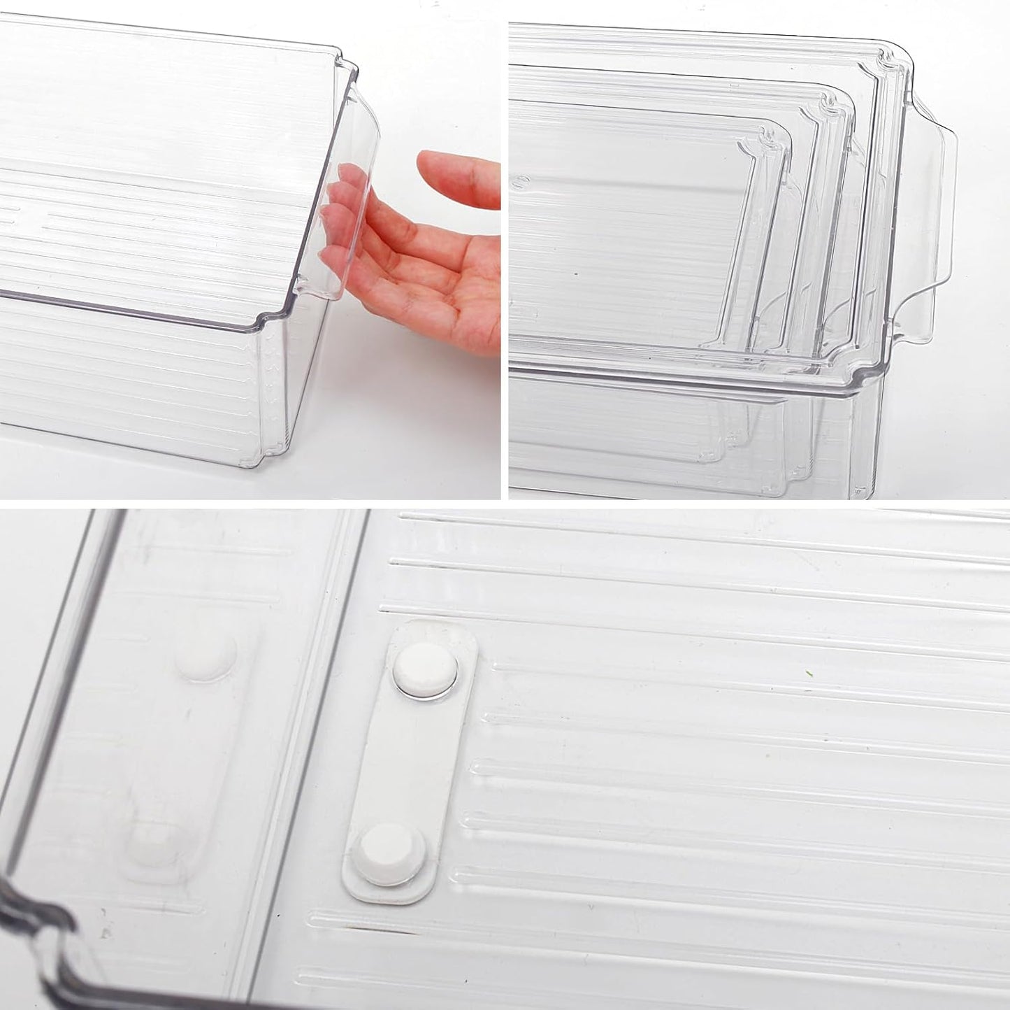 Dluxe Ave. Set Of 3 Stackable Fridge Organizers BPA-Free