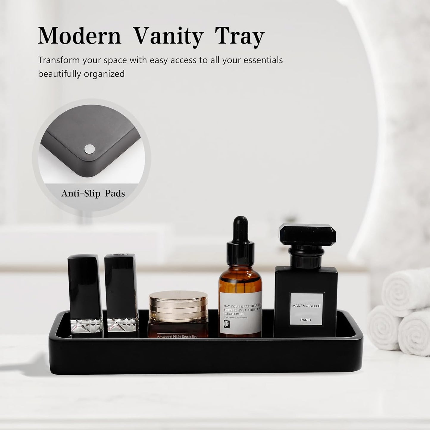 Dluxe Ave. YMXYJM Bathroom Accessories Set 4 Pcs Bathroom Accessory Set Black