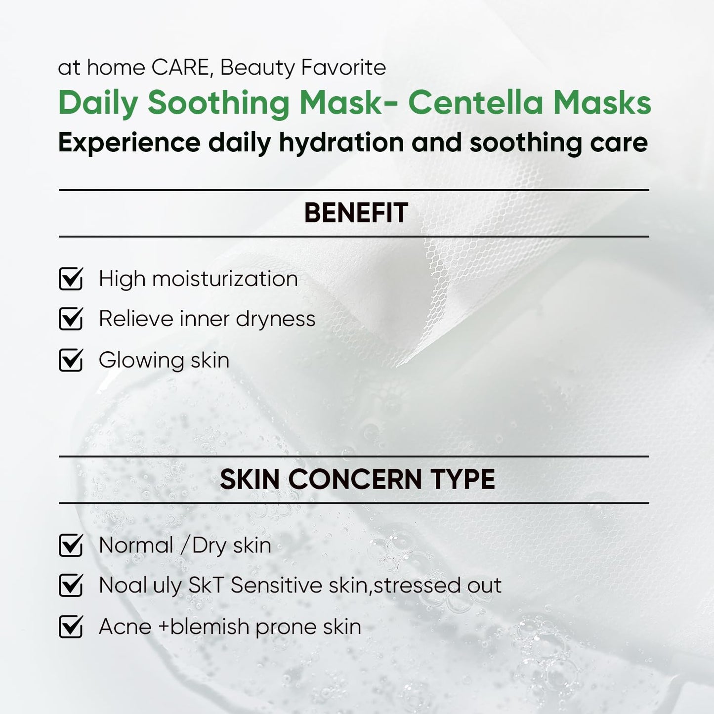Dluxe Ave.  Centella Asiatica Calming Facial Masks