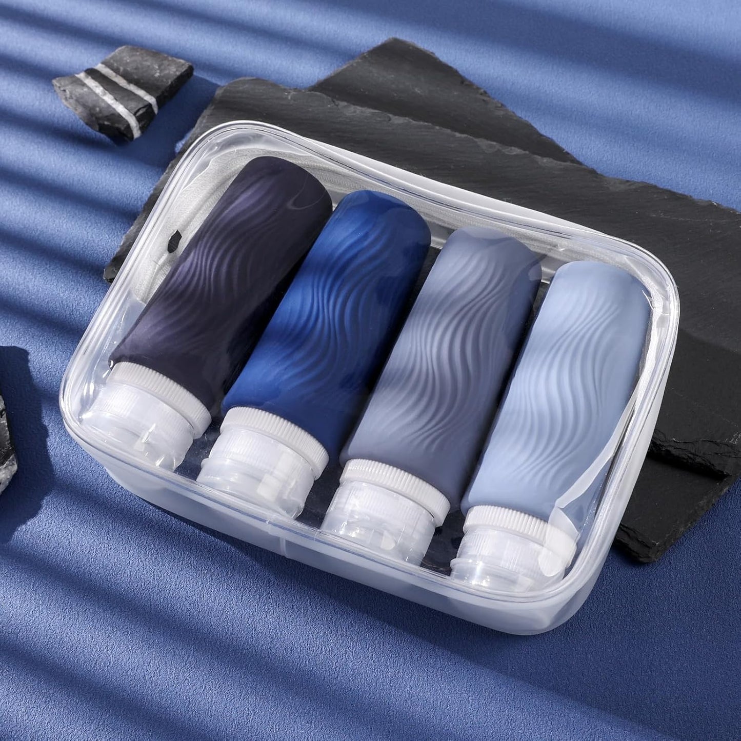 Dluxe Ave. Travel Bottles for Toiletries/ TSA Approved/ 3oz  BPA Free/ Leak Proof / 4 Pack
