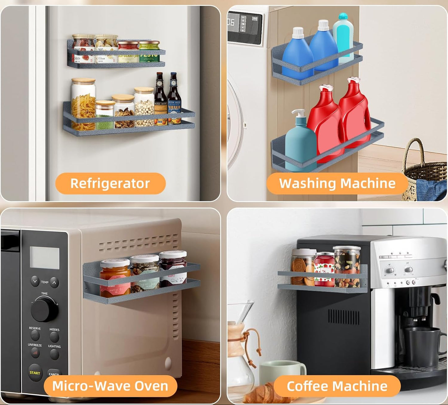 Dluxe Ave. Large Magnetic Spice Rack for Refrigerator/ 2 Pack