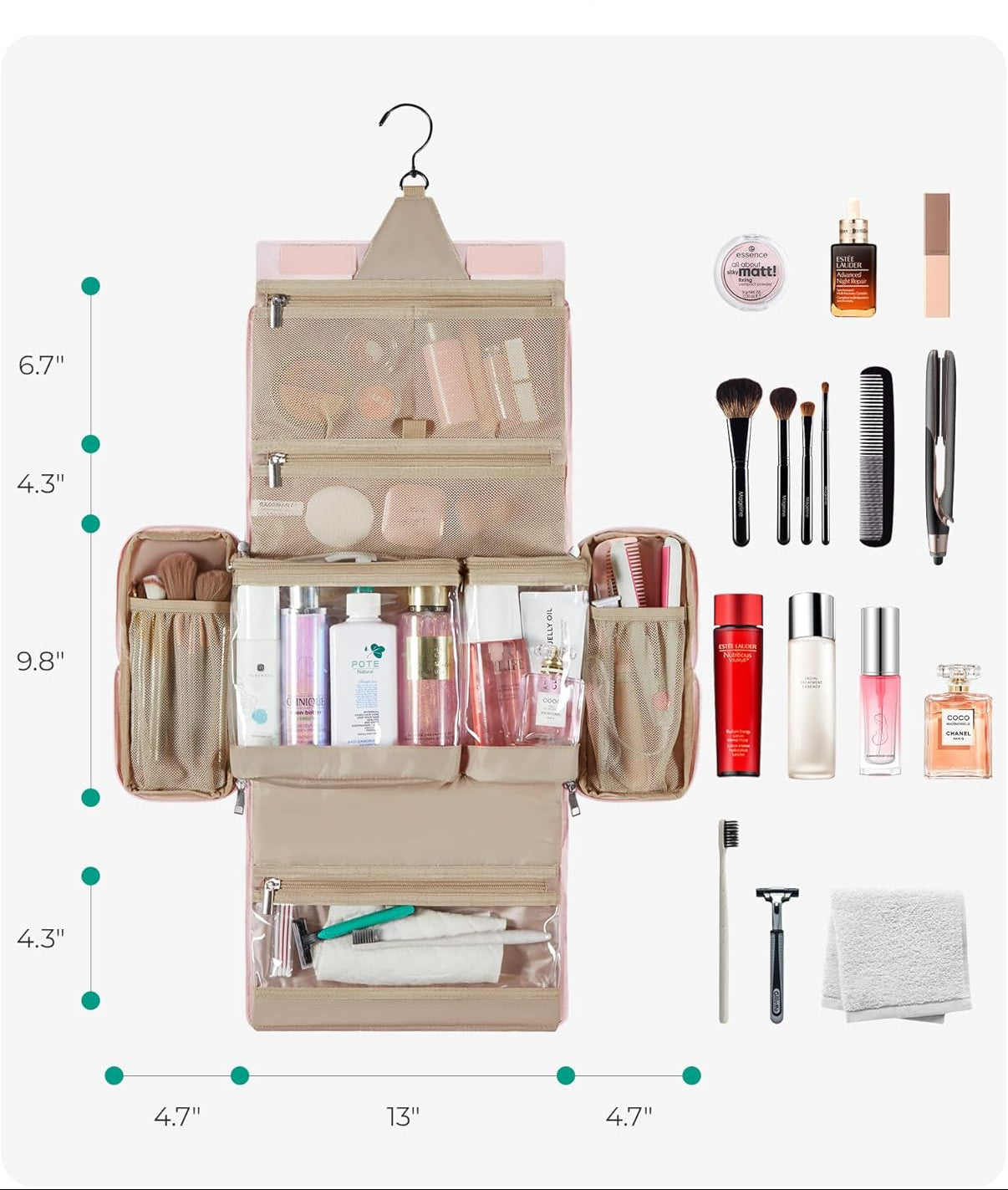 Dluxe Ave. Hanging Toiletry Bag/ (Black)