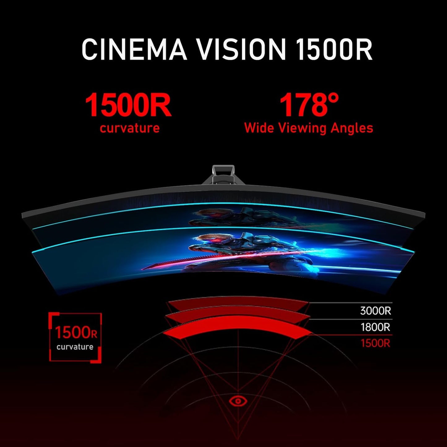 Dluxe Ave. Gawfolk 34 Inch Ultrawide Curved 144Hz Gaming Computer Monitor 1500R PC Screen 21:9