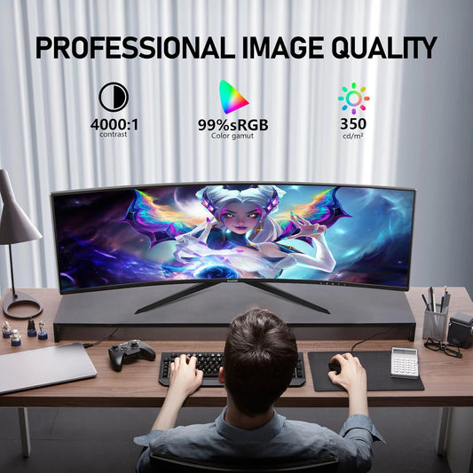 Dluxe Ave. Gawfolk 34 Inch Ultrawide Curved 144Hz Gaming Computer Monitor 1500R PC Screen 21:9