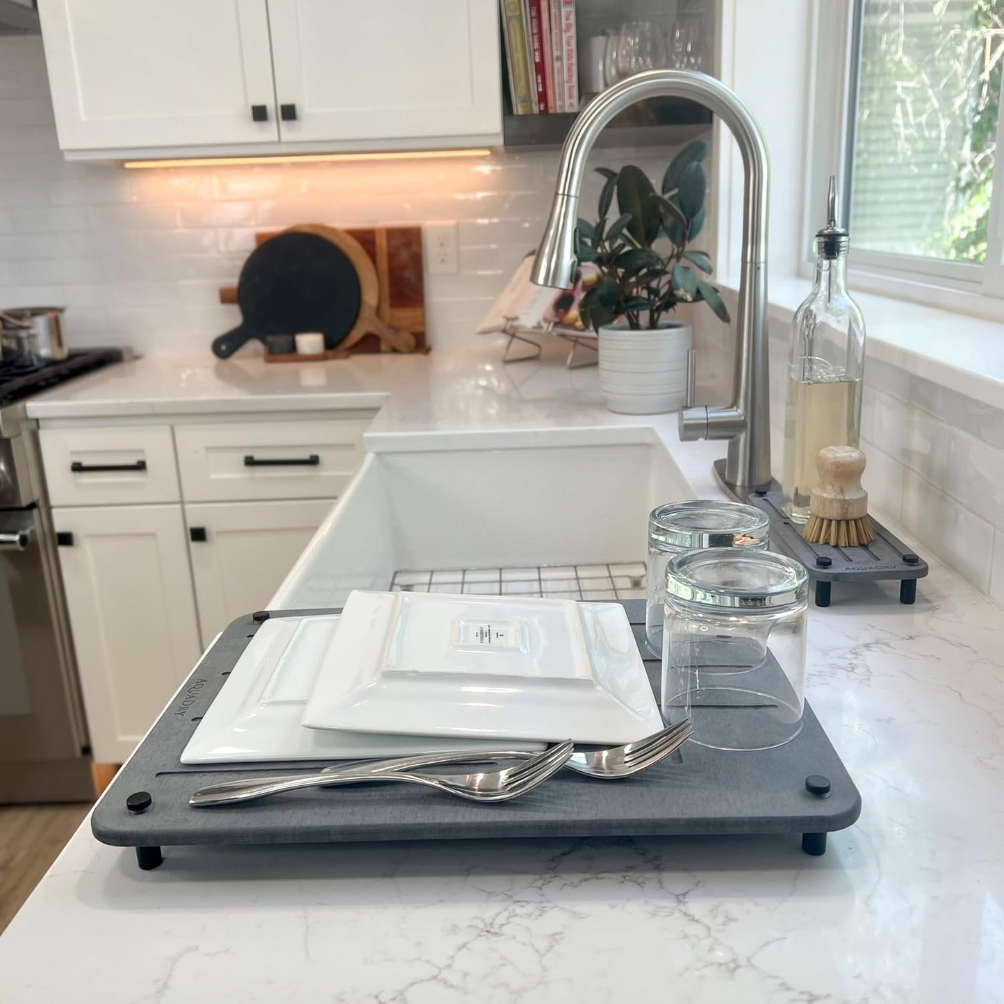 Dluxe Ave. Dry Stone Drying Mat for Kitchen Counter |  15.7"(L) × 11.8"(W)