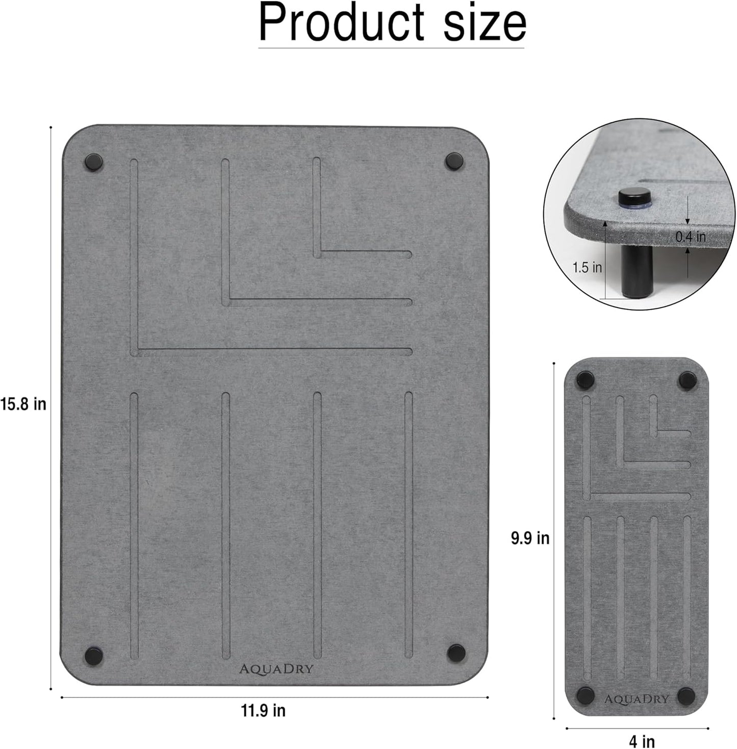 Dluxe Ave. Dry Stone Drying Mat for Kitchen Counter |  15.7"(L) × 11.8"(W)