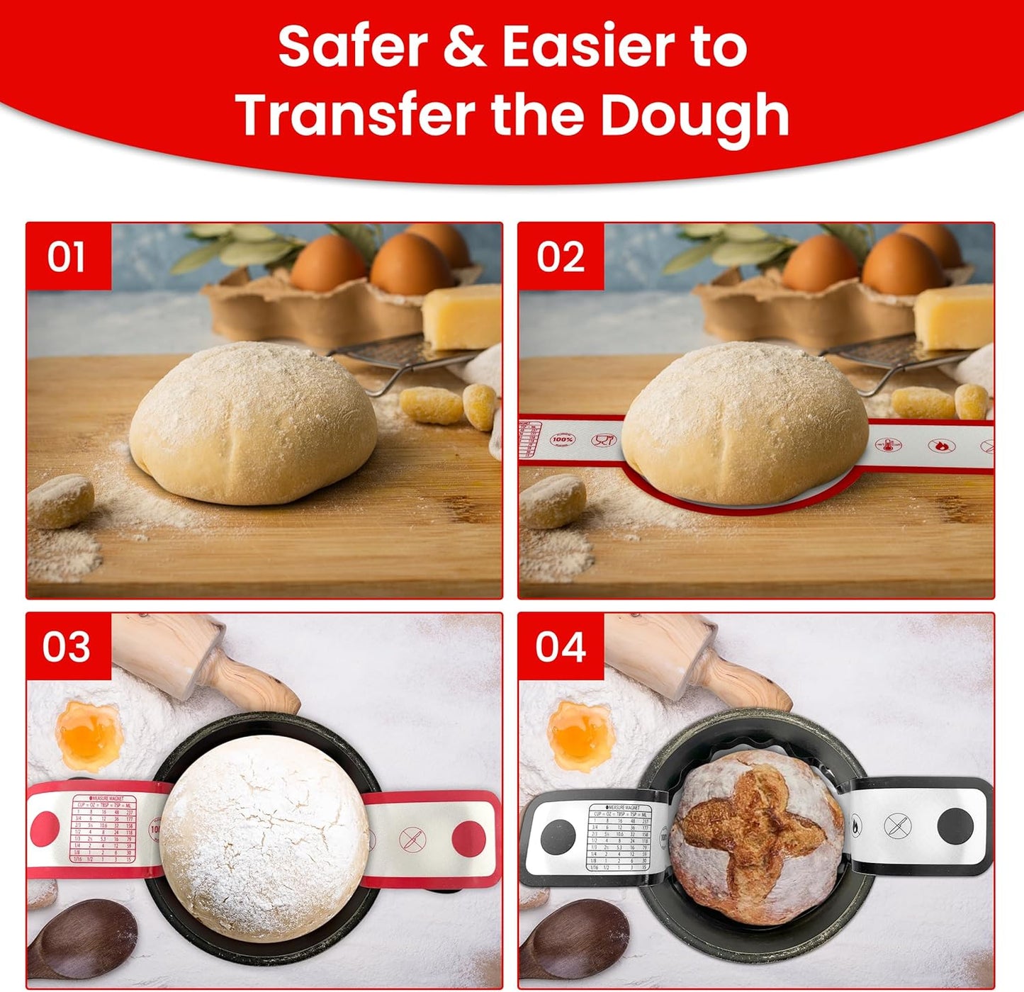 Dluxe Ave. Silicone Bread Sling Oven Liners/Set of 2 Reusable Long Handles