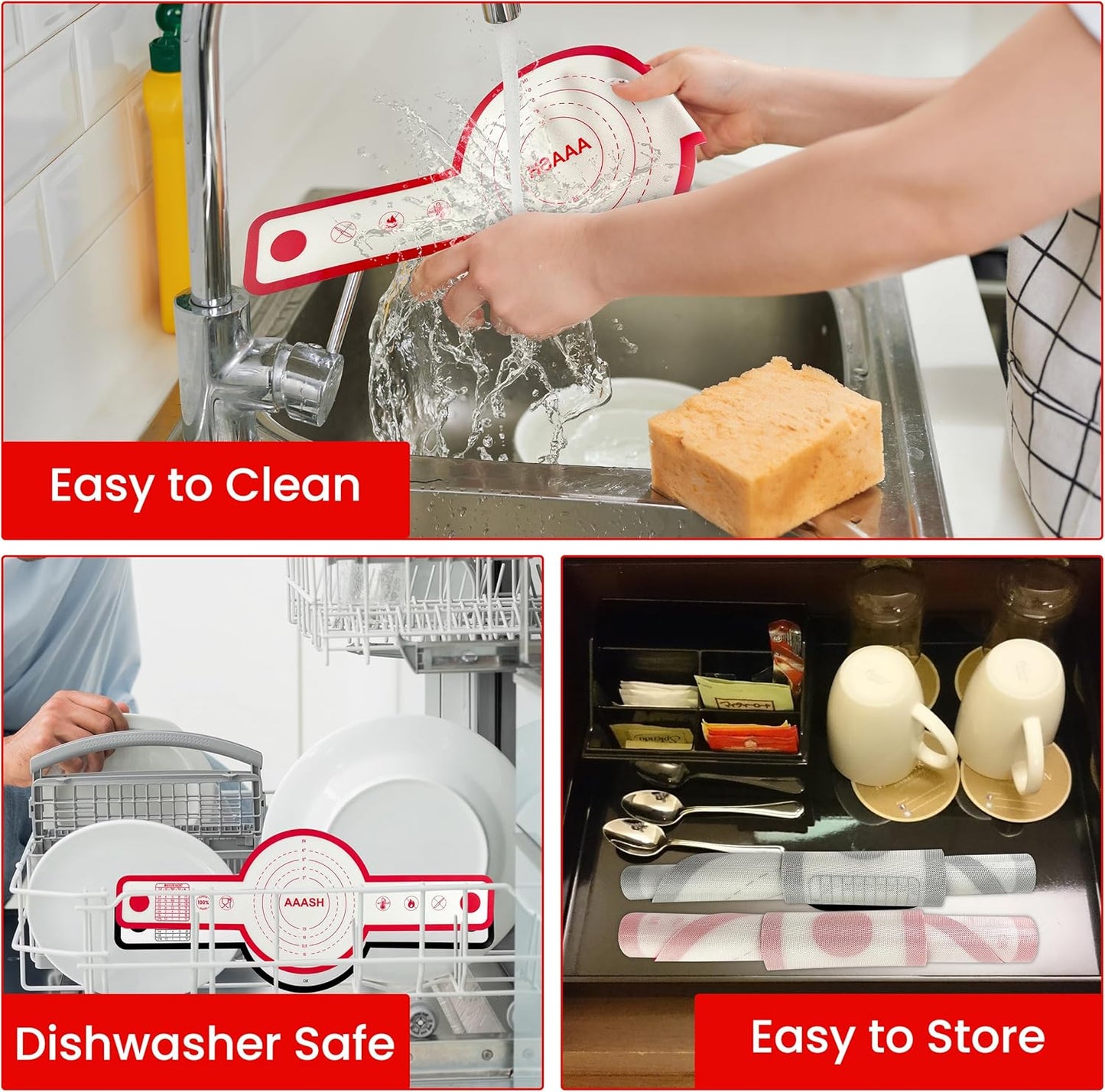 Dluxe Ave. Silicone Bread Sling Oven Liners/Set of 2 Reusable Long Handles