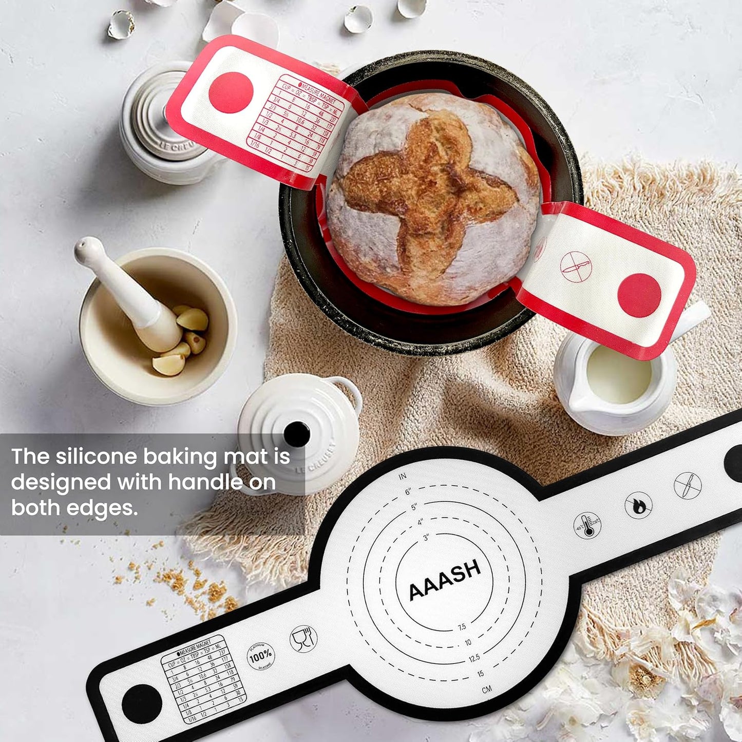 Dluxe Ave. Silicone Bread Sling Oven Liners/Set of 2 Reusable Long Handles