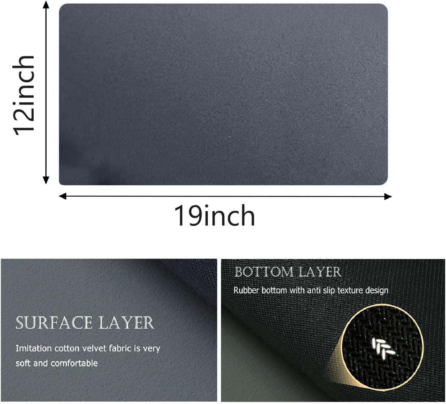 Dluxe Ave. Drying Mat for Kitchen Counter/ Non-slip (Black) 12x19