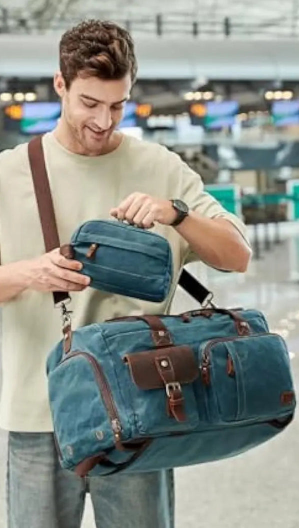Dluxe Ave. Travel Duffle Bag with Shoe Compartment/ Carry on/ Dark Green