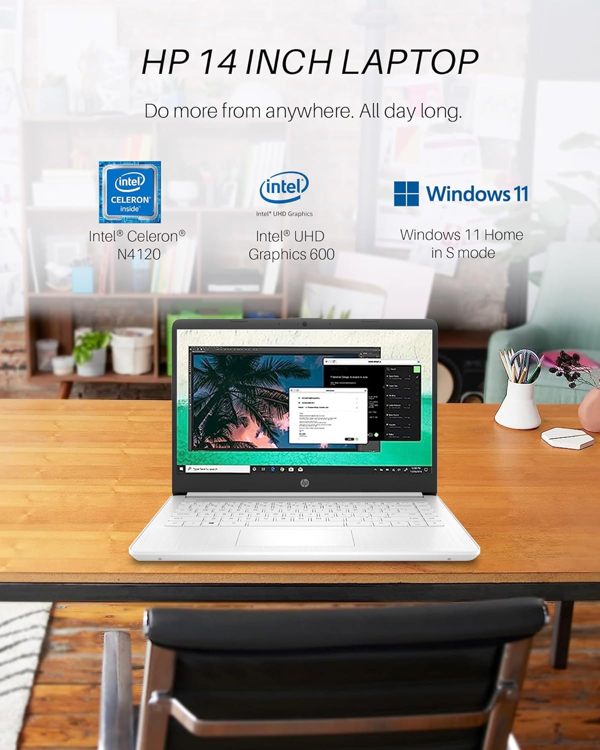 Dluxe Ave. HP 14 Laptop UltraLight Notebook 16GB RAM 320GB Storage(64GB eMMC+256GB MSD)