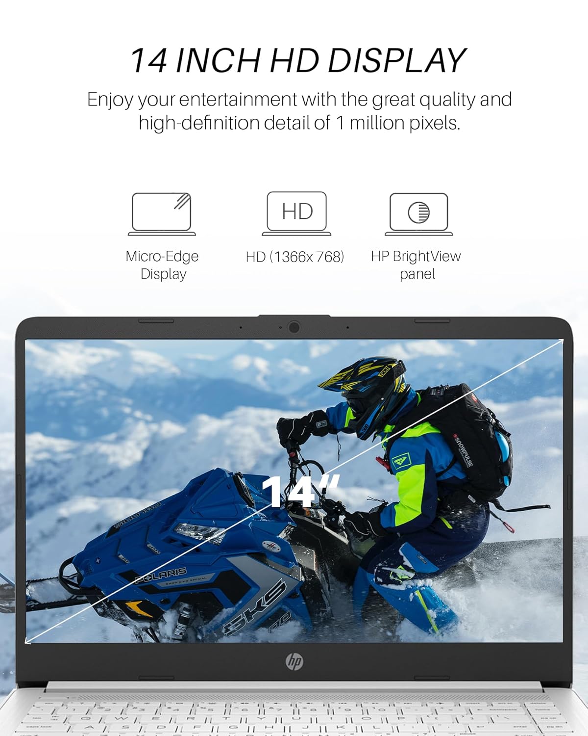 Dluxe Ave. HP 14 Laptop UltraLight Notebook 16GB RAM 320GB Storage(64GB eMMC+256GB MSD)