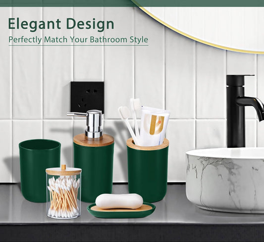 Dluxe Ave. iMucci Bathroom Accessories Set 5Piece Hunter Green