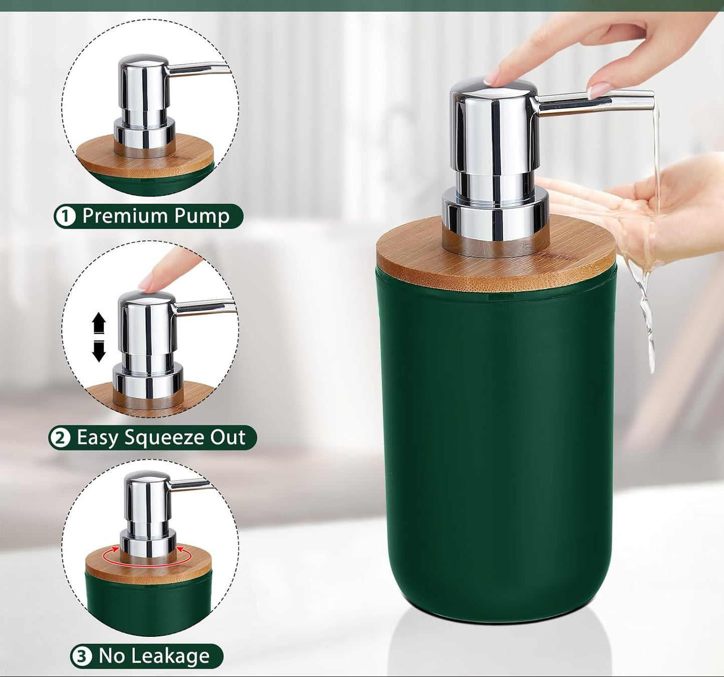 Dluxe Ave. iMucci Bathroom Accessories Set 5Piece Hunter Green