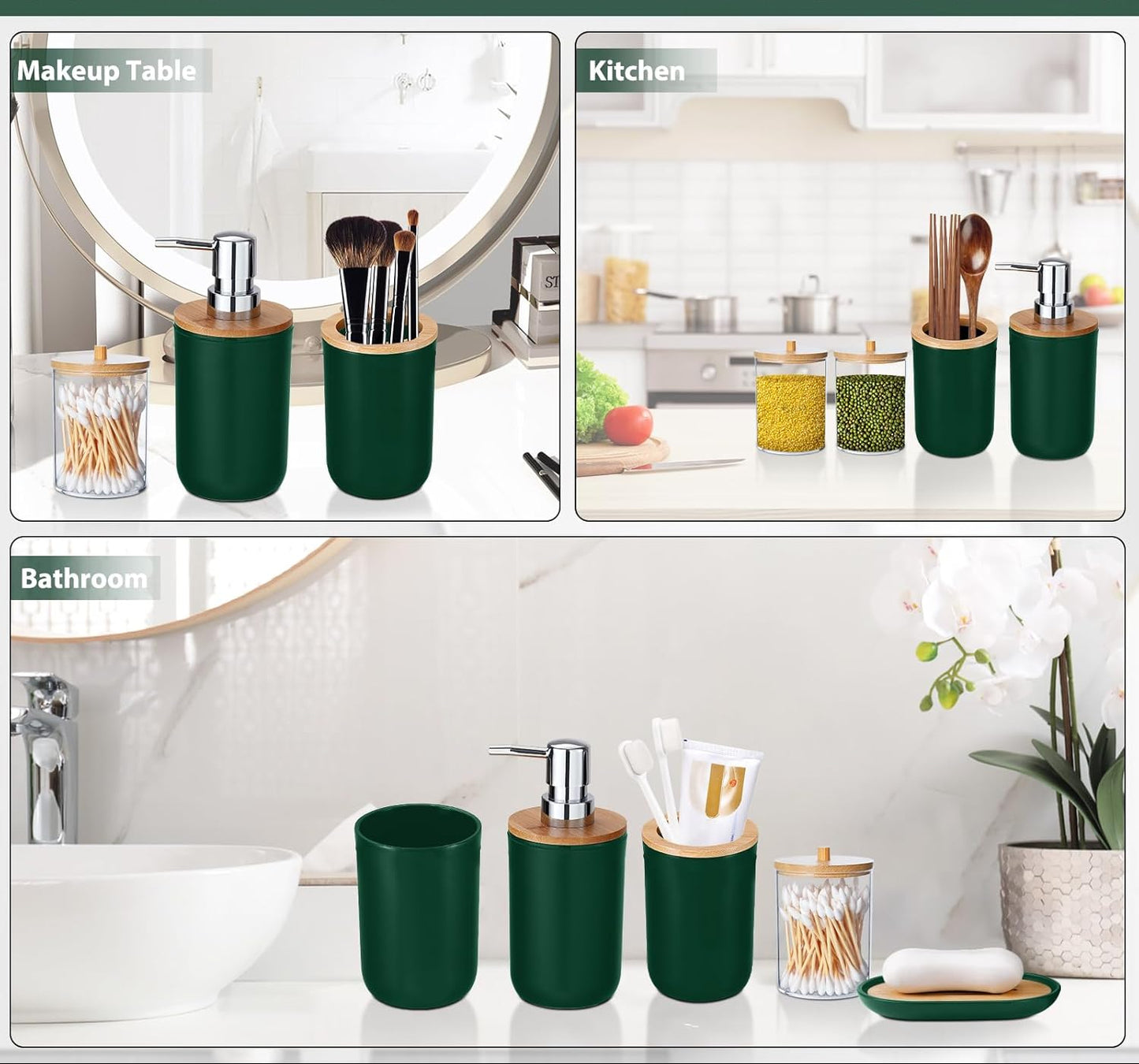 Dluxe Ave. iMucci Bathroom Accessories Set 5Piece Hunter Green
