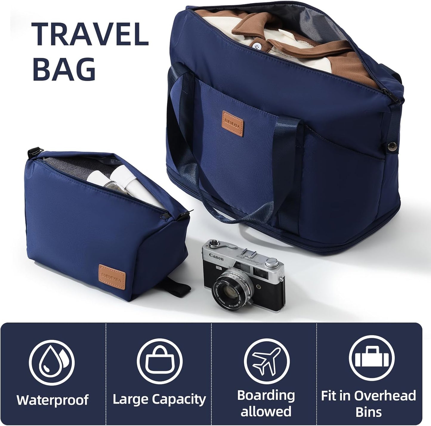 Dluxe Ave. 5 Pcs Luggage Set carry on/Spinning Wheels (Dark blue) 20-24-28-Inch