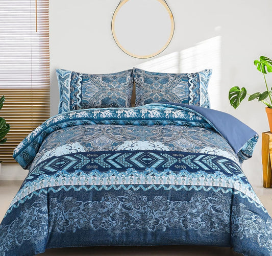 Dluxe Ave. (QUEEN) BEDDING Boho Comforter Set for All Season(90"x90")