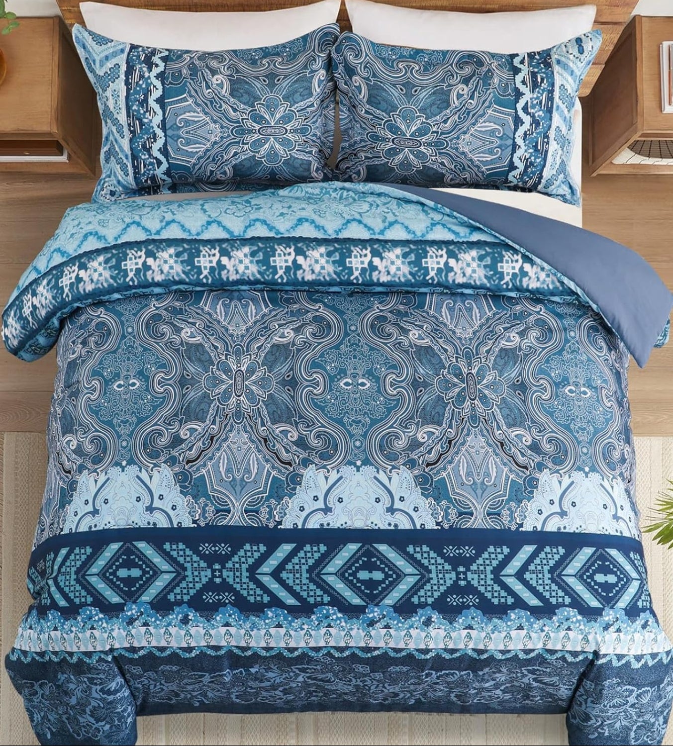 Dluxe Ave. (QUEEN) BEDDING Boho Comforter Set for All Season(90"x90")