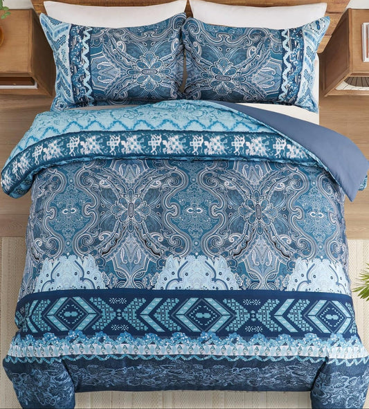 Dluxe Ave. (QUEEN) BEDDING Boho Comforter Set for All Season(90"x90")
