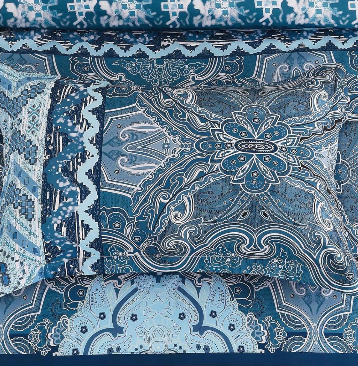 Dluxe Ave. (QUEEN) BEDDING Boho Comforter Set for All Season(90"x90")