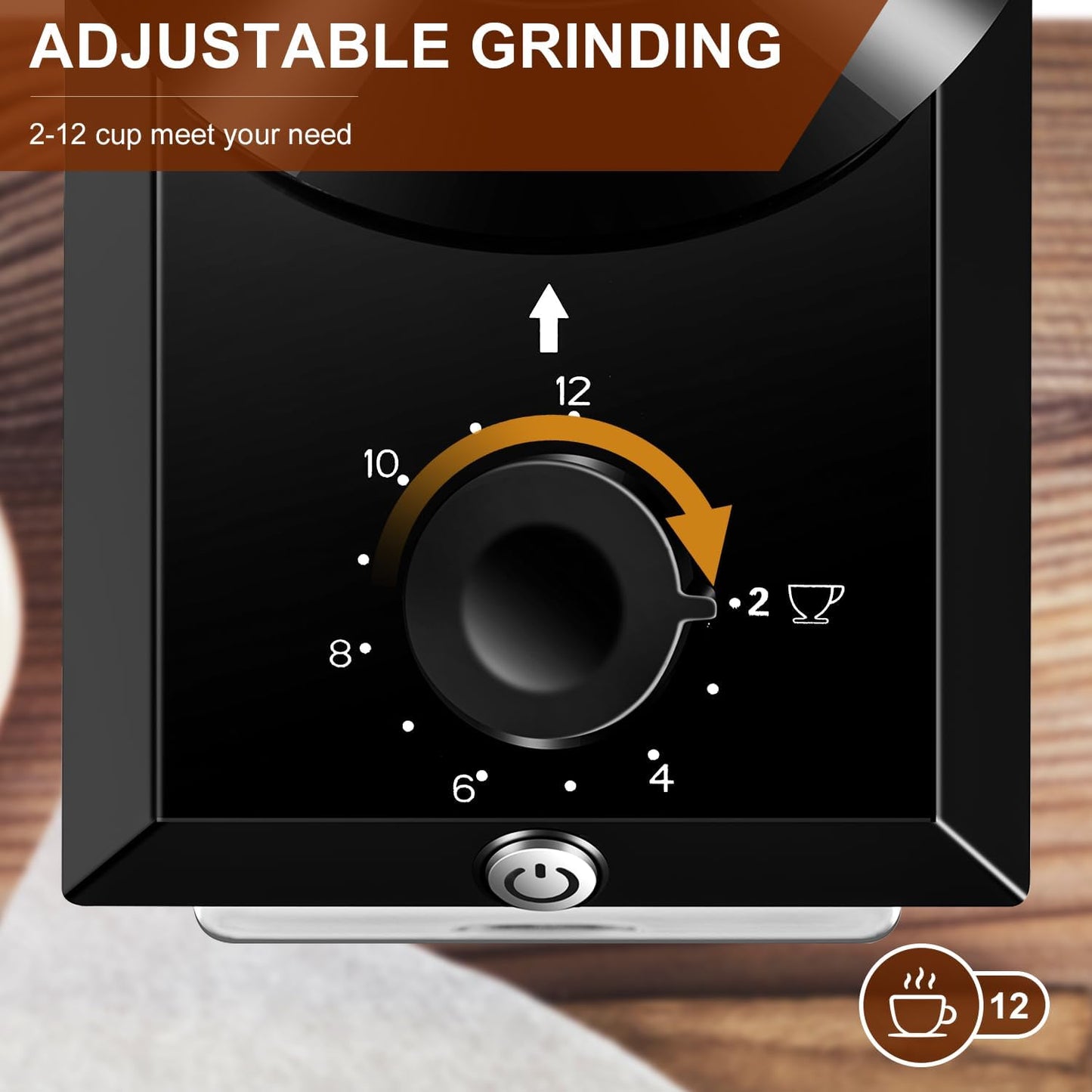 Dluxe Ave. Adjustable coffee grinder with 28 Precise/French Press Drip and Espresso12 Cups(Black)