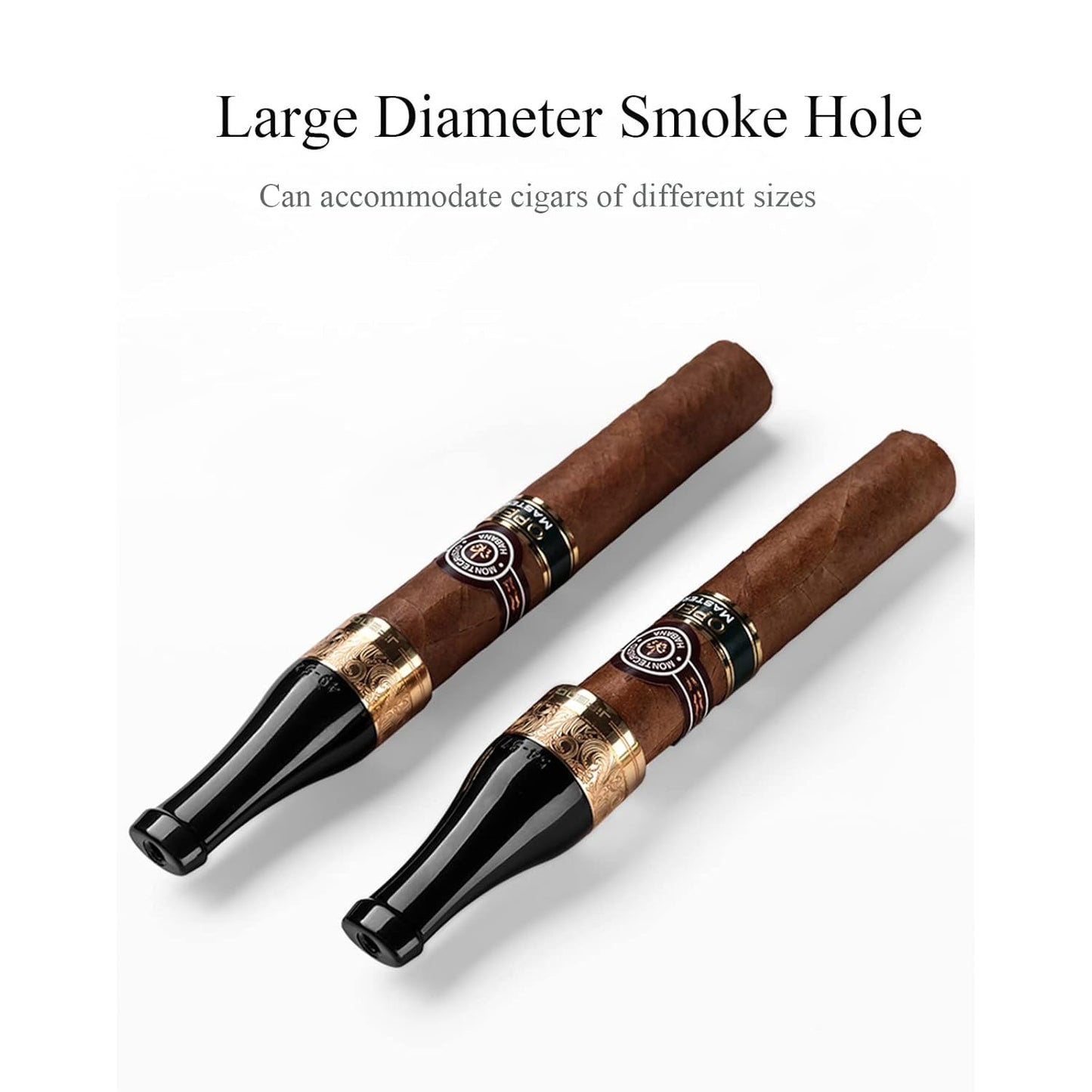 Dluxe Ave. Cigar Mouthpiece Set 4 Size for Men and Women Cigar Holder with Gift Box, (Black+Gold)