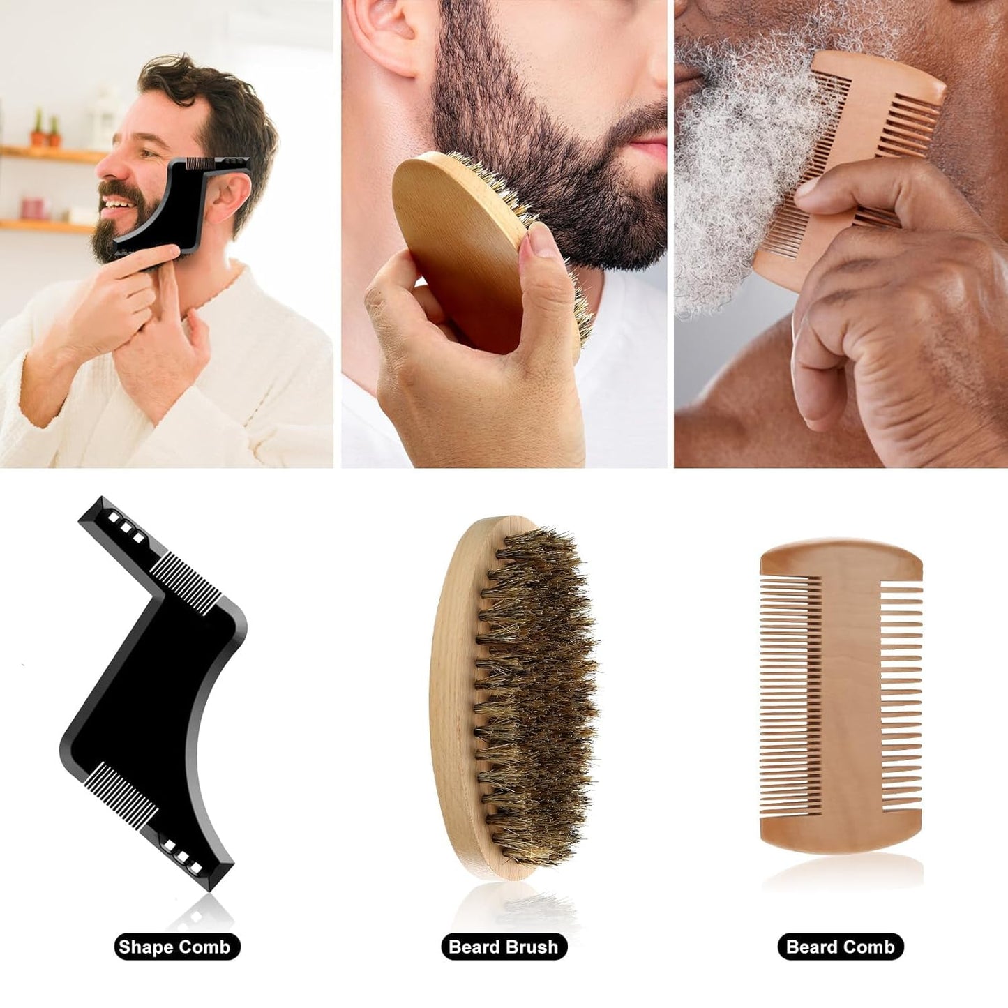 Dluxe Ave. Beard Care Kit Gifts for Men 9 Pcs Beard Grooming Kit