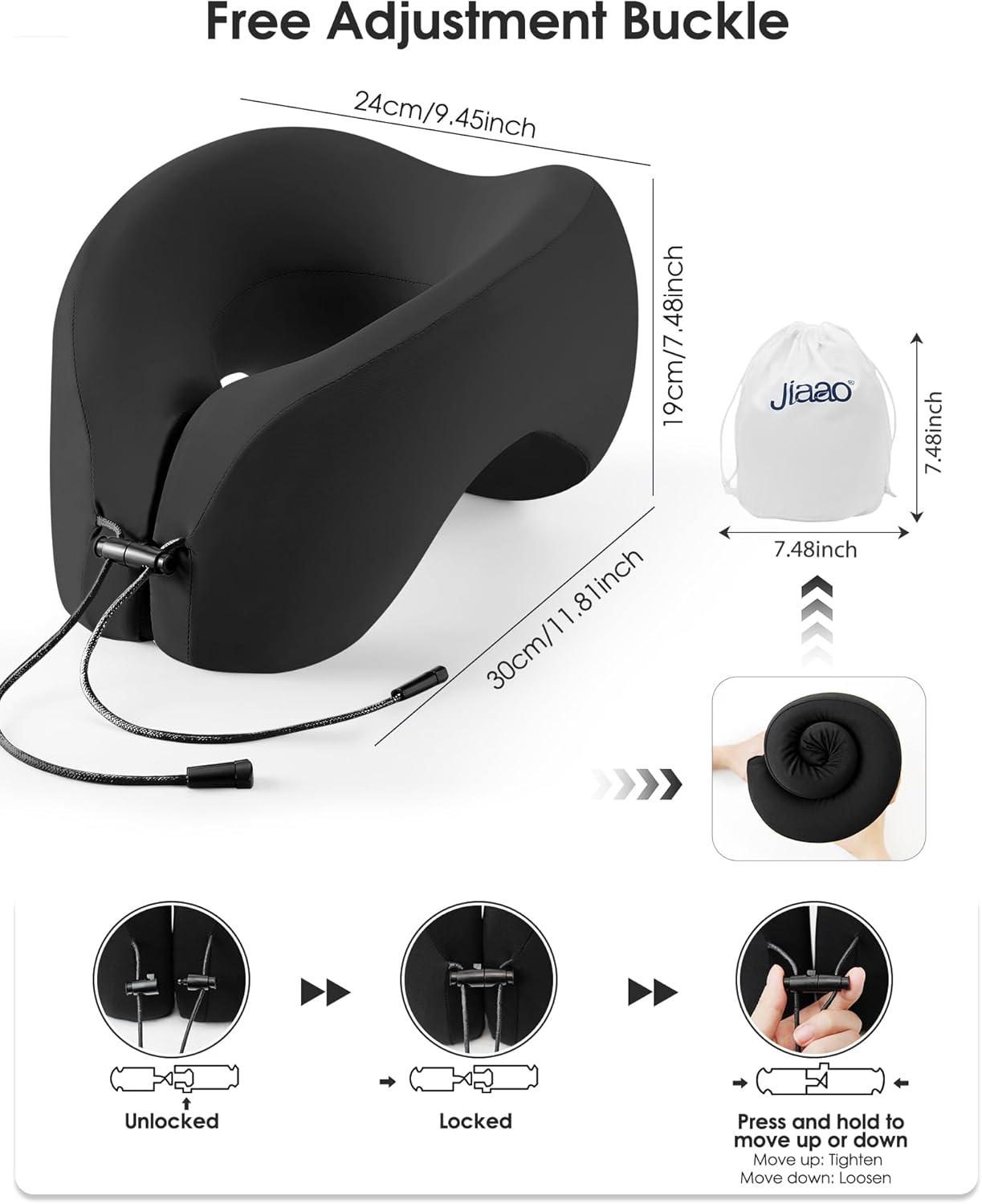 Dluxe Ave. Neck Pillow Airplane Memory Foam 2-in-1 Travel Pillow