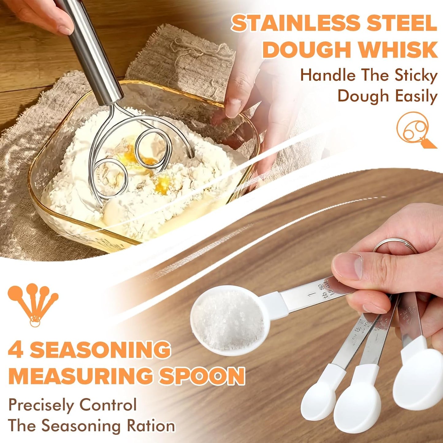 Dluxe Ave. RYTOXILO Sourdough Starter Jar Kit 34 Oz Glass Sourdough Jars Wide Mouth 9 Pack