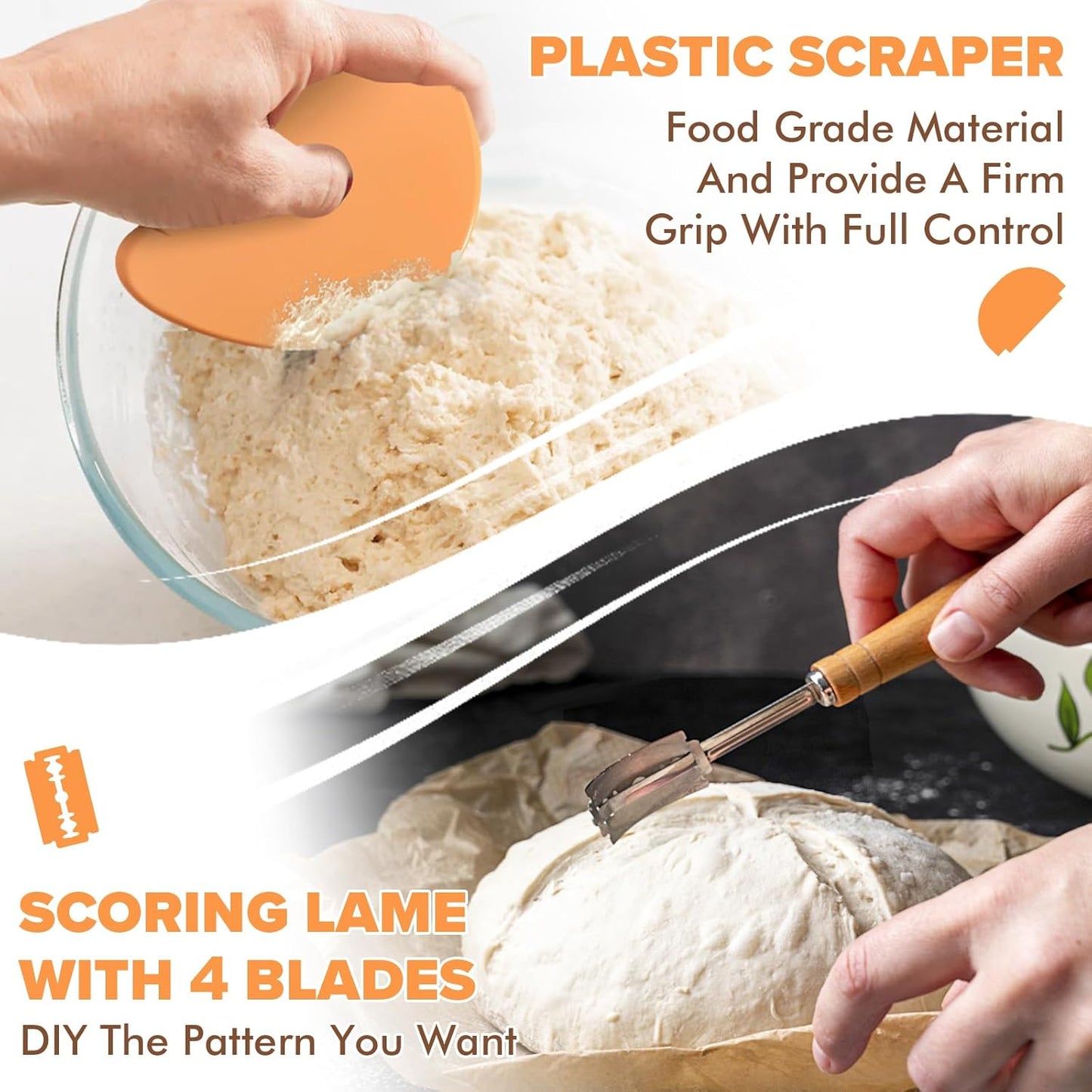 Dluxe Ave. RYTOXILO Sourdough Starter Jar Kit 34 Oz Glass Sourdough Jars Wide Mouth 9 Pack