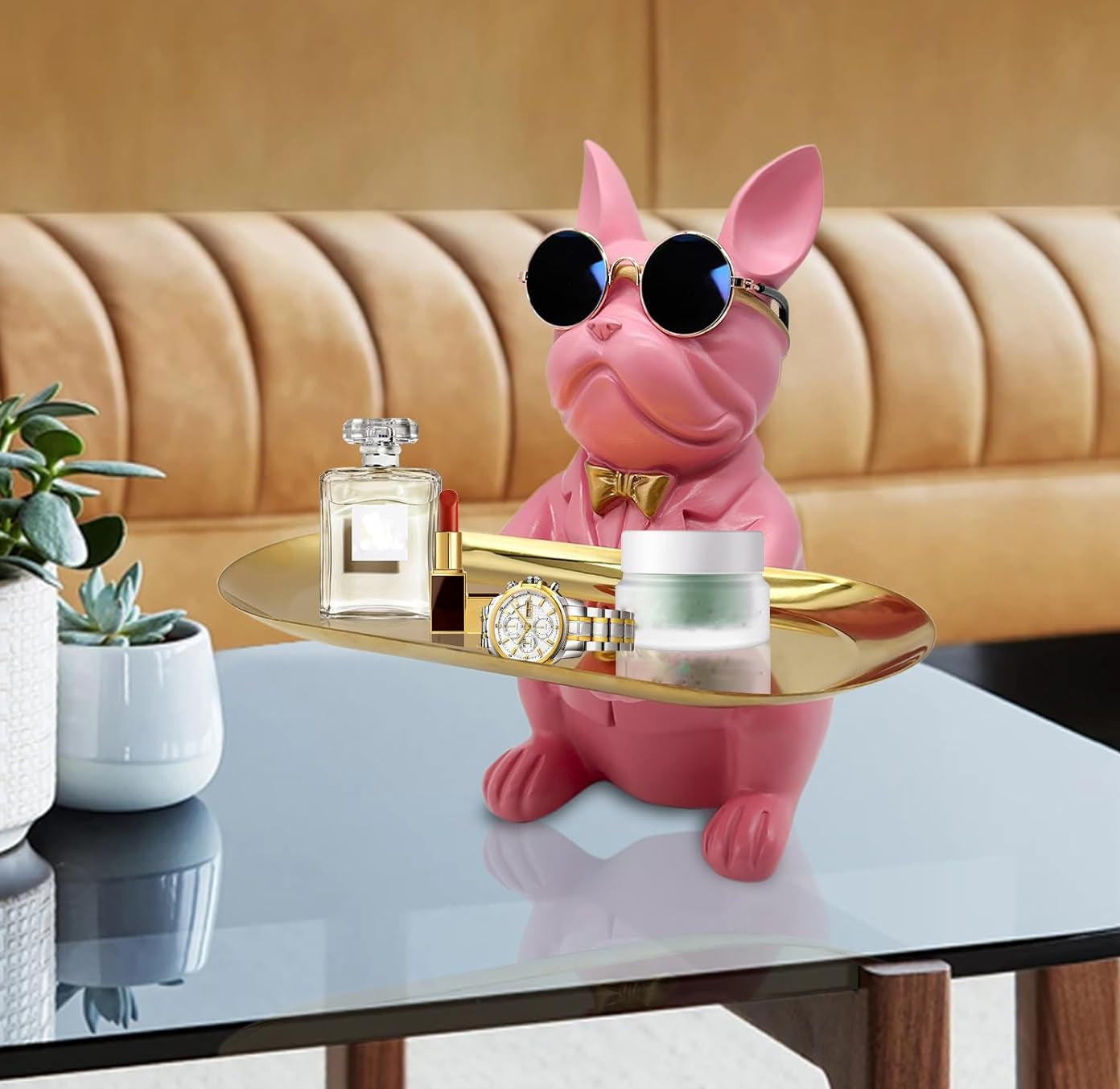 Dluxe Ave. Tray Statue/ Candy Dish/ Key Holder/ Pink
