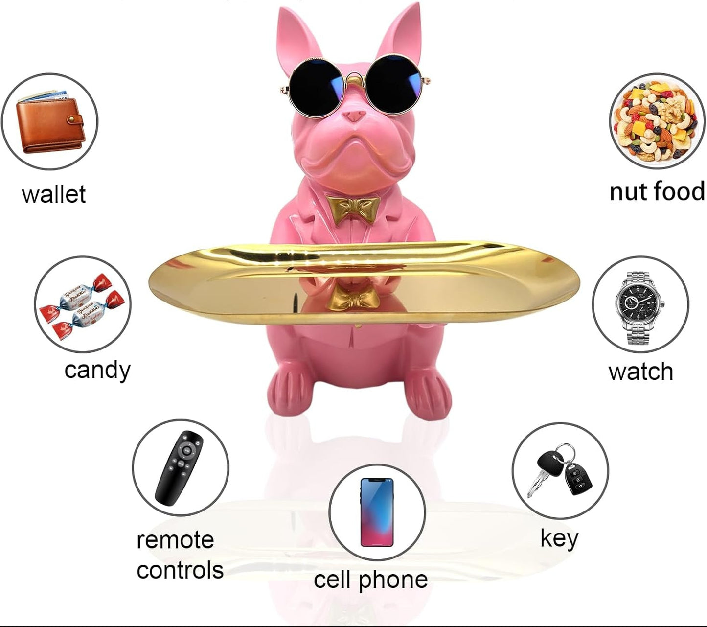 Dluxe Ave. Tray Statue/ Candy Dish/ Key Holder/ Pink
