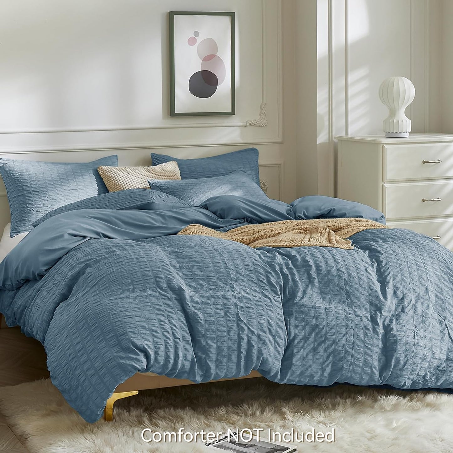 Dluxe Ave. ( KING ) 3 Pcs {Duvet Cover}, Soft and Breathable, Blue