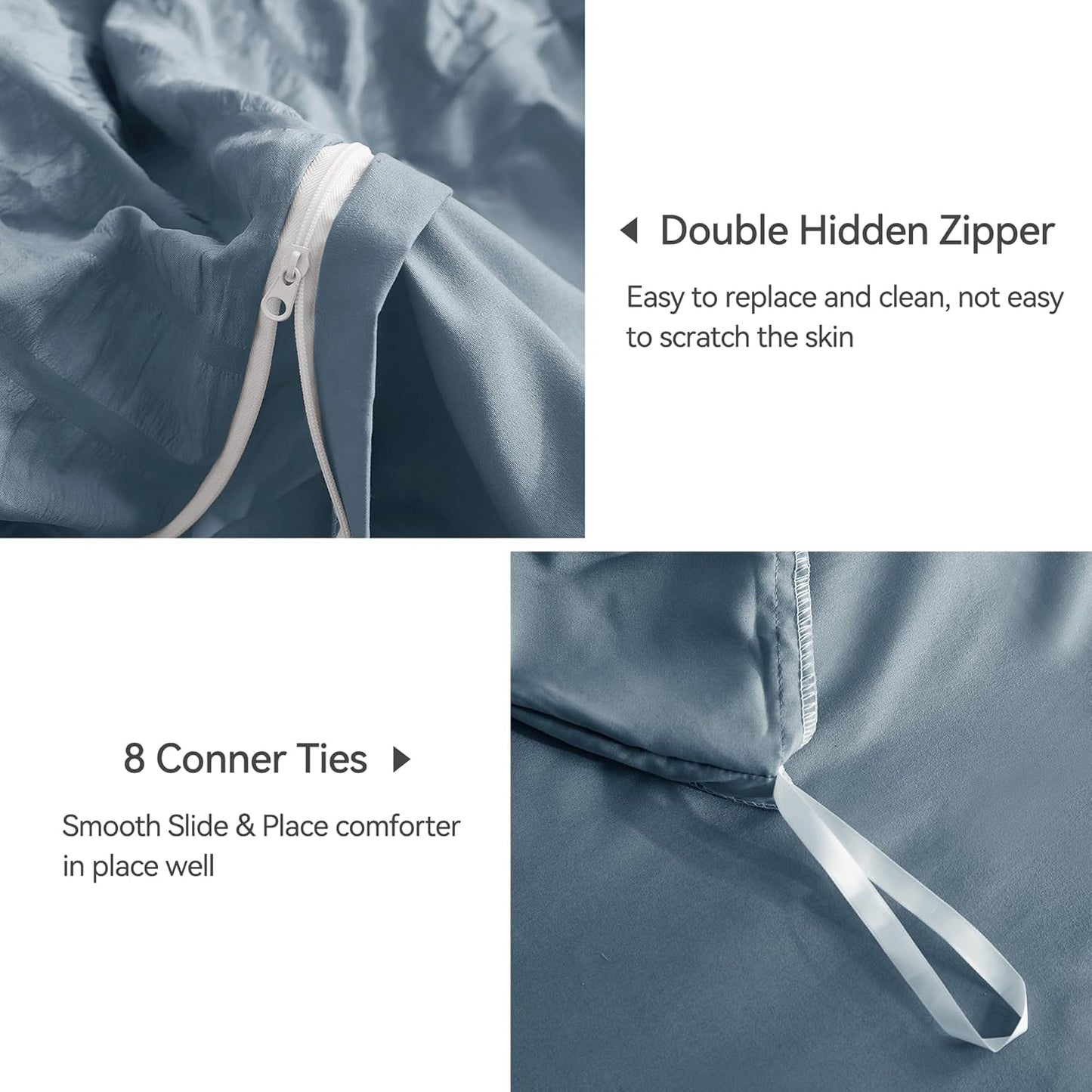 Dluxe Ave. ( KING ) 3 Pcs {Duvet Cover}, Soft and Breathable, Blue