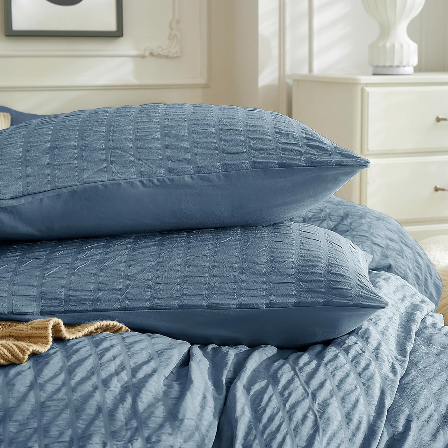 Dluxe Ave. ( KING ) 3 Pcs {Duvet Cover}, Soft and Breathable, Blue