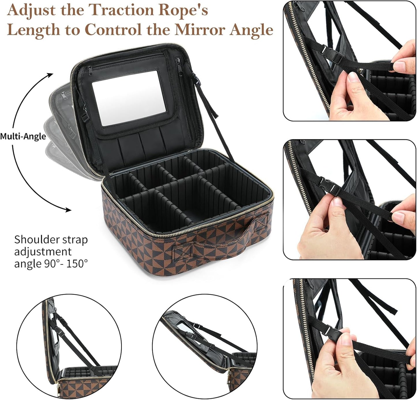 Dluxe Ave. Travel Makeup Storage Bag with Dividers